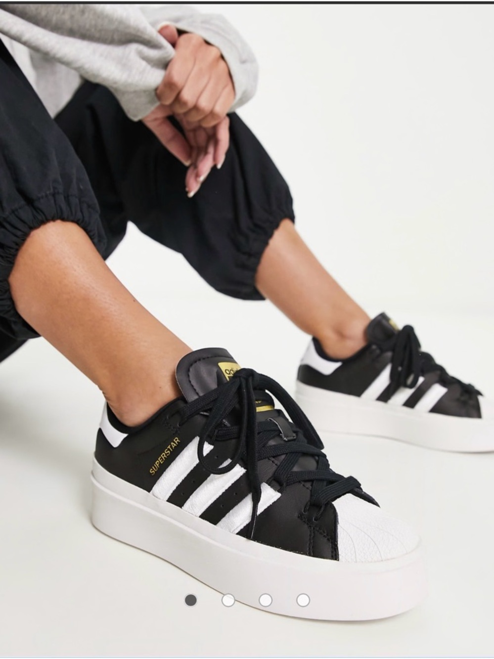 adidas Superstar Bonega W Black & White Platform gold superstar Sneakers - Picture 2 of 8
